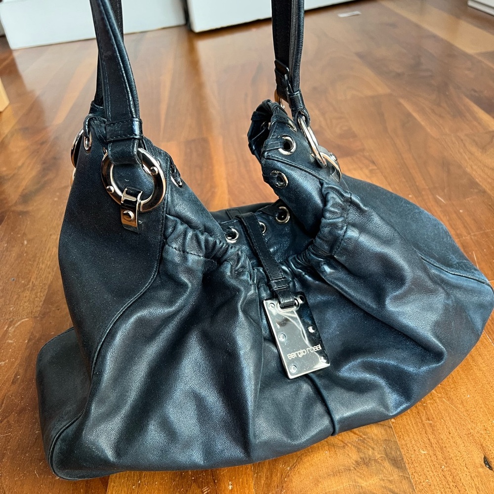 Sergio Rossi Lambskin Black Should Bag